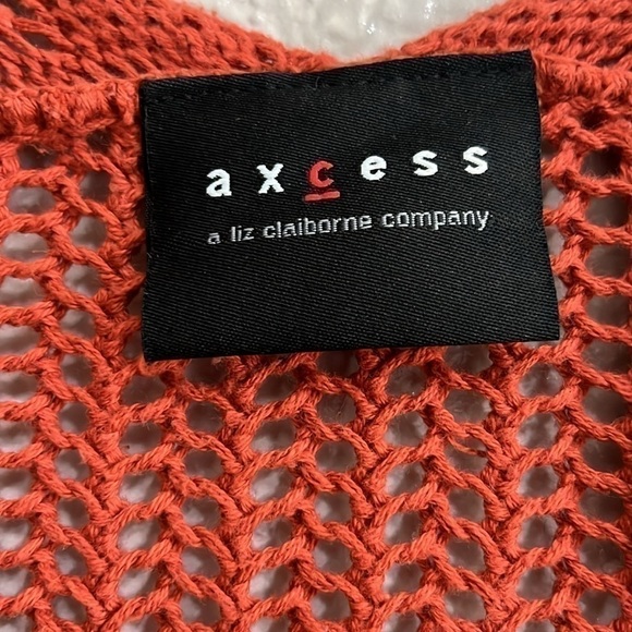 Axcess Rust Knit Cardigan Sweater Short Sleeve size Medium Short Sleeve - Picture 5 of 9